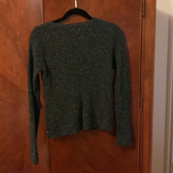 Marbled, V-neck Polo Jeans Sweater - Picture 3 of 3